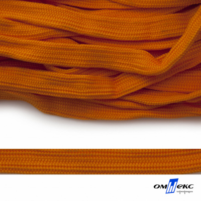 Шнур плетеный (плоский) d-12 мм, (уп.90+/-1м), 100% полиэстер, цв.267 - оранжевый - купить в Назрани. Цена: 8.62 руб.