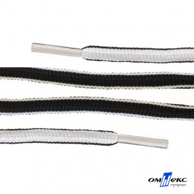 Шнурки #4-27, круглые 130 см, двухцветные (черно/белый) - купить в Назрани. Цена: 47.04 руб.