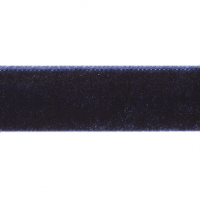 Лента бархатная нейлон, шир.12 мм, (упак. 45,7м), цв.180-т.синий - купить в Назрани. Цена: 411.60 руб.