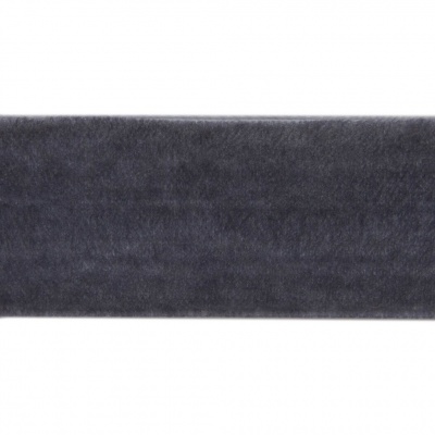 Лента бархатная нейлон, шир.25 мм, (упак. 45,7м), цв.189-т.серый - купить в Назрани. Цена: 981.09 руб.