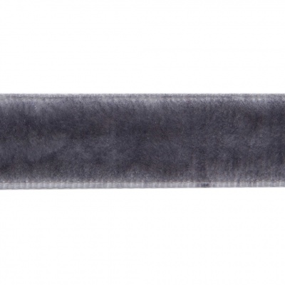 Лента бархатная нейлон, шир.12 мм, (упак. 45,7м), цв.189-т.серый - купить в Назрани. Цена: 457.61 руб.