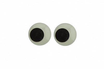 Глазки для игрушек, круглые, с ресничками, 10 мм/упак.50+/-2 шт, цв. -черно-белые - купить в Назрани. Цена: 21.24 руб.