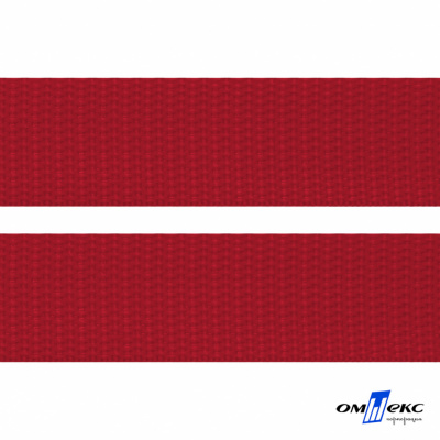 Красный- цв.171-Текстильная лента-стропа 550 гр/м2 ,100% пэ шир.30 мм (боб.50+/-1 м) - купить в Назрани. Цена: 475.36 руб.