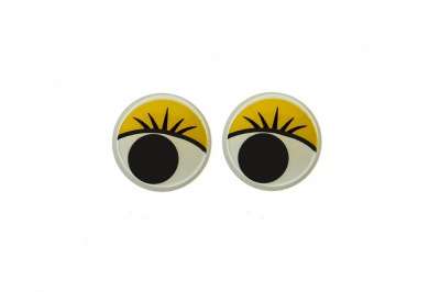 Глазки для игрушек, круглые, с бегающими зрачками, 8 мм/упак.50+/-2 шт, цв. -желтый - купить в Назрани. Цена: 59.05 руб.