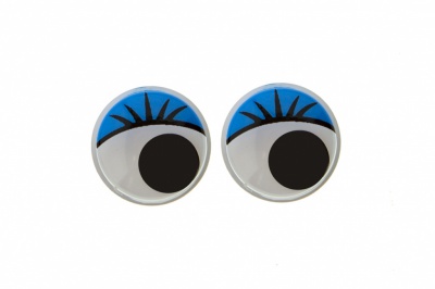 Глазки для игрушек, круглые, с бегающими зрачками, 12 мм/упак.50+/-2 шт, цв. -синий - купить в Назрани. Цена: 95.04 руб.
