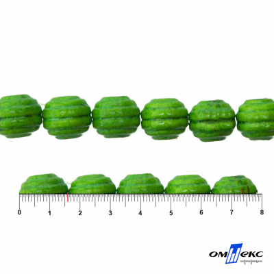 0309-Бусины деревянные "ОмТекс", 16 мм, упак.50+/-3шт, цв.019-зеленый - купить в Назрани. Цена: 62.22 руб.