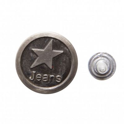 Пуговица джинсовая металлическая, 15 мм, в ассортименте - купить в Назрани. Цена: 1.62 руб.