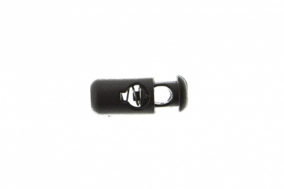 8108 Фиксатор пластиковый "Бочонок", 20х8 мм, цвет чёрный - купить в Назрани. Цена: 1.29 руб.