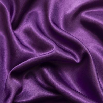 Поли креп-сатин 19-3536, 125 (+/-5) гр/м2, шир.150см, цвет фиолетовый - купить в Назрани. Цена 155.57 руб.