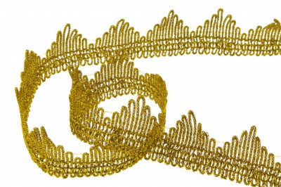 Тесьма металлизированная 8204, шир. 40 мм/уп. 13,7+/-1 м, цвет золото - купить в Назрани. Цена: 420.42 руб.