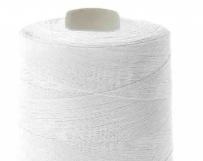 Швейные нитки (армированные) 28S/2, нам. 2 500 м, цвет белый - купить в Назрани. Цена: 148.95 руб.