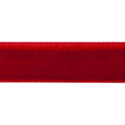 Лента бархатная нейлон, шир.12 мм, (упак. 45,7м), цв.45-красный - купить в Назрани. Цена: 396 руб.