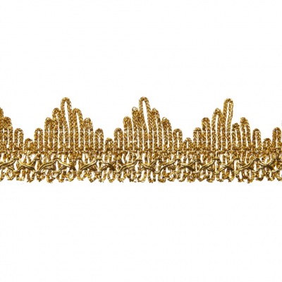 Тесьма металлизированная 0384-0240, шир. 40 мм/уп. 25+/-1 м, цвет золото - купить в Назрани. Цена: 490.74 руб.