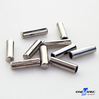 06033-Наконечник для шнура металл, отв. 4 мм, цв. никель - купить в Назрани. Цена: 6.08 руб.