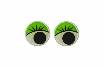 Глазки для игрушек, круглые, с бегающими зрачками, 10 мм/упак.50+/-2 шт, цв. -зеленый - купить в Назрани. Цена: 71.20 руб.