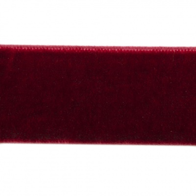 Лента бархатная нейлон, шир.25 мм, (упак. 45,7м), цв.240-бордо - купить в Назрани. Цена: 800.84 руб.