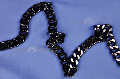 Цепь металл декоративная №9 (13,5*16,5) черная (10+/-1 м)  - купить в Назрани. Цена: 808.92 руб.