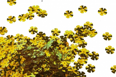 Пайетки "ОмТекс" россыпью,DOUBLE SIDED GOLD,цветок 14 мм/упак.50 гр, цв. 0460-золото - купить в Назрани. Цена: 80.12 руб.