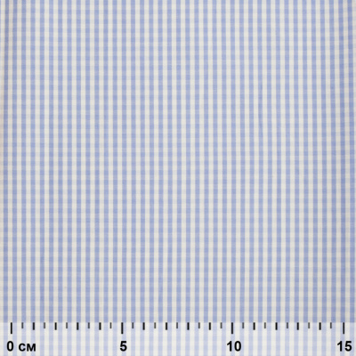 Ткань сорочечная Клетка Виши, 115 г/м2, 58% пэ,42% хл, шир.150 см, цв.2-голубой, (арт.111) - купить в Назрани. Цена 306.69 руб.