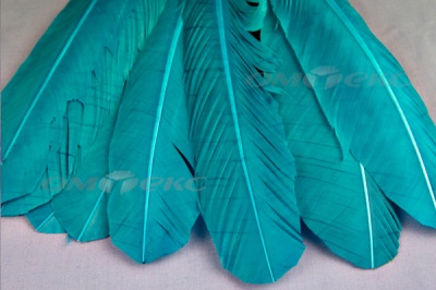 Декоративный Пучок из перьев, перо 24см/голубой - купить в Назрани. Цена: 12.19 руб.