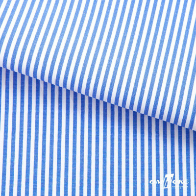 Ткань сорочечная Полоска Кенди, 115 г/м2, 58% пэ,42% хл, шир.150 см, цв.3-синий, (арт.110) - купить в Назрани. Цена 306.69 руб.