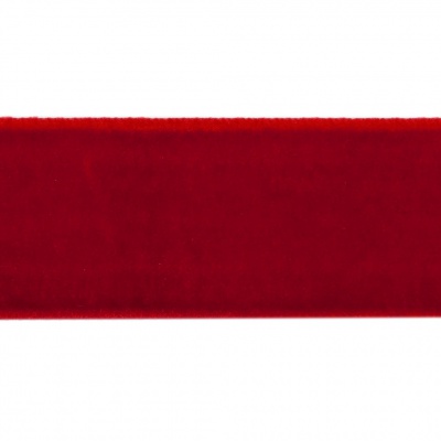 Лента бархатная нейлон, шир.25 мм, (упак. 45,7м), цв.45-красный - купить в Назрани. Цена: 991.10 руб.