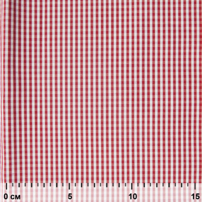 Ткань сорочечная Клетка Виши, 115 г/м2, 58% пэ,42% хл, шир.150 см, цв.5-красный, (арт.111) - купить в Назрани. Цена 306.69 руб.