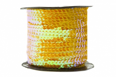 Пайетки "ОмТекс" на нитях, CREAM, 6 мм С / упак.73+/-1м, цв. 92 - золото - купить в Назрани. Цена: 484.77 руб.