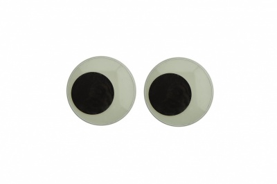 Глазки для игрушек, круглые, с бегающими зрачками, 18 мм/упак.20+/-2 шт, цв. -черно-белые - купить в Назрани. Цена: 25.40 руб.