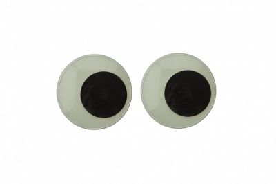 Глазки для игрушек, круглые, с бегающими зрачками, 24 мм/упак.50+/-2 шт, цв. -черно-белые - купить в Назрани. Цена: 60.32 руб.