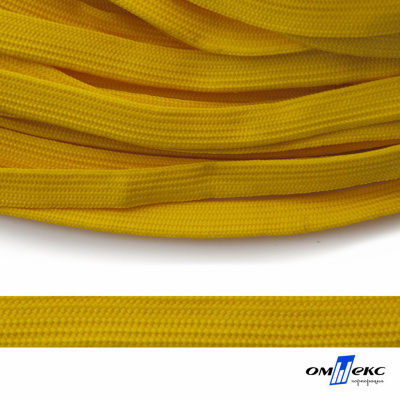 Шнур плетеный (плоский) d-12 мм, (уп.90+/-1м), 100% полиэстер, цв.269 - жёлтый - купить в Назрани. Цена: 8.62 руб.