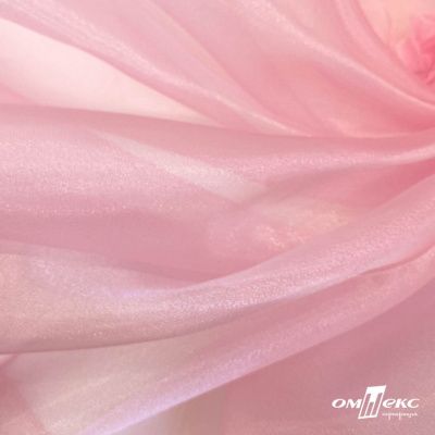 Ткань органза, 100% полиэстр, 28г/м2, шир. 150 см, цв. #47 розовая пудра - купить в Назрани. Цена 86.24 руб.