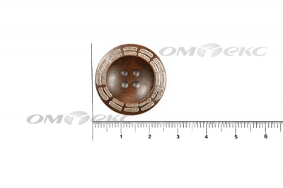 Пуговица деревянная круглая №53 (25мм) - купить в Назрани. Цена: 3.68 руб.
