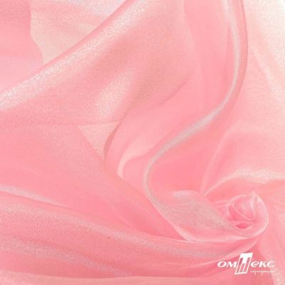 Ткань органза, 100% полиэстр, 28г/м2, шир. 150 см, цв. #47 розовая пудра - купить в Назрани. Цена 86.24 руб.