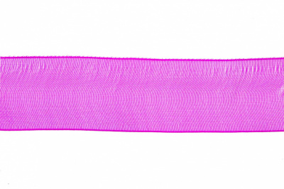 Лента органза 1015, шир. 10 мм/уп. 22,8+/-0,5 м, цвет ярк.розовый - купить в Назрани. Цена: 38.39 руб.