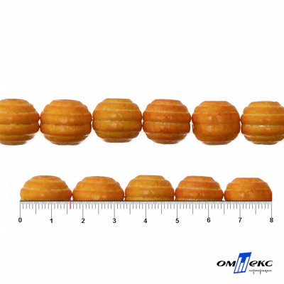 0309-Бусины деревянные "ОмТекс", 16 мм, упак.50+/-3шт, цв.003-оранжевый - купить в Назрани. Цена: 62.22 руб.