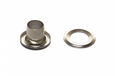 Люверсы металлические "ОмТекс", блочка/кольцо, (4 мм) - цв.никель - купить в Назрани. Цена: 0.24 руб.