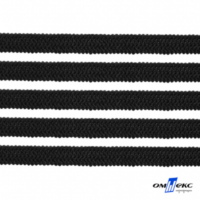 Лента эластичная вязанная (резинка) 4 мм (200+/-1 м) 400 гр/м2 черная бобина "ОМТЕКС" - купить в Назрани. Цена: 1.78 руб.