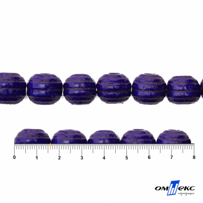 0309-Бусины деревянные "ОмТекс", 16 мм, упак.50+/-3шт, цв.018-фиолет - купить в Назрани. Цена: 62.22 руб.
