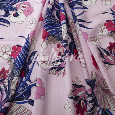 Плательная ткань "Фламенко" 18.1, 80 гр/м2, шир.150 см, принт растительный - купить в Назрани. Цена 239.03 руб.