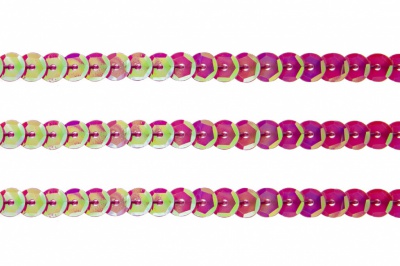 Пайетки "ОмТекс" на нитях, CREAM, 6 мм С / упак.73+/-1м, цв. 89 - розовый - купить в Назрани. Цена: 468.37 руб.
