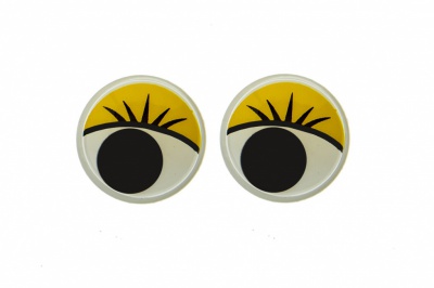 Глазки для игрушек, круглые, с бегающими зрачками, 15 мм/упак.50+/-2 шт, цв. -желтый - купить в Назрани. Цена: 113.01 руб.