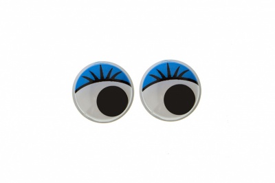 Глазки для игрушек, круглые, с бегающими зрачками, 8 мм/упак.50+/-2 шт, цв. -синий - купить в Назрани. Цена: 59.05 руб.