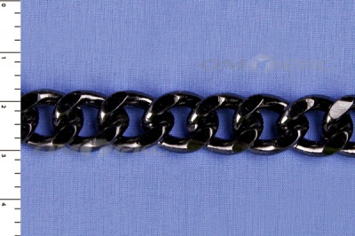 Цепь металл декоративная №9 (13,5*16,5) черная (10+/-1 м)  - купить в Назрани. Цена: 808.92 руб.