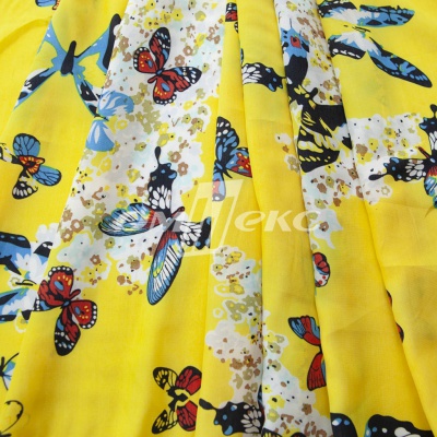 Плательная ткань "Софи" 7.2, 75 гр/м2, шир.150 см, принт бабочки - купить в Назрани. Цена 243.96 руб.