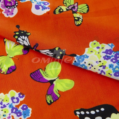 Плательная ткань "Софи" 7.1, 75 гр/м2, шир.150 см, принт бабочки - купить в Назрани. Цена 241.49 руб.