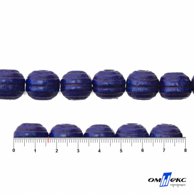 0309-Бусины деревянные "ОмТекс", 16 мм, упак.50+/-3шт, цв.006-синий - купить в Назрани. Цена: 62.22 руб.