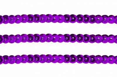 Пайетки "ОмТекс" на нитях, SILVER-BASE, 6 мм С / упак.73+/-1м, цв. 12 - фиолет - купить в Назрани. Цена: 300.55 руб.